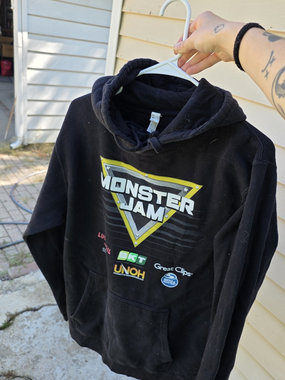 Monster Jam Black Logo Hoodie with Yellow Accent